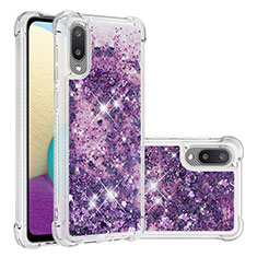 Coque Silicone Housse Etui Gel Bling-Bling S01 pour Samsung Galaxy M02 Violet