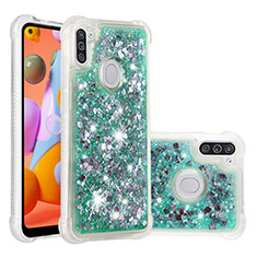 Coque Silicone Housse Etui Gel Bling-Bling S01 pour Samsung Galaxy M11 Vert
