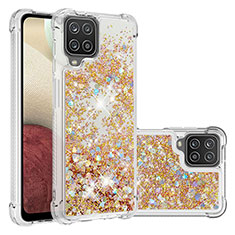 Coque Silicone Housse Etui Gel Bling-Bling S01 pour Samsung Galaxy M12 Or
