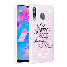 Coque Silicone Housse Etui Gel Bling-Bling S01 pour Samsung Galaxy M30 Rose
