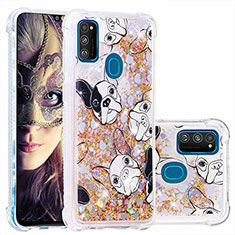 Coque Silicone Housse Etui Gel Bling-Bling S01 pour Samsung Galaxy M30s Or