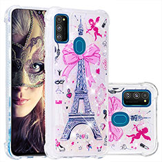 Coque Silicone Housse Etui Gel Bling-Bling S01 pour Samsung Galaxy M30s Rose