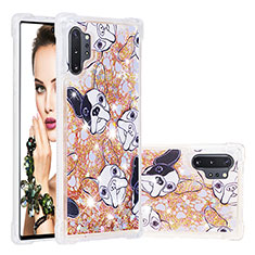Coque Silicone Housse Etui Gel Bling-Bling S01 pour Samsung Galaxy Note 10 Plus 5G Or