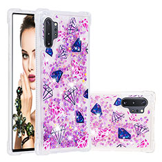 Coque Silicone Housse Etui Gel Bling-Bling S01 pour Samsung Galaxy Note 10 Plus 5G Rose Rouge