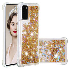 Coque Silicone Housse Etui Gel Bling-Bling S01 pour Samsung Galaxy S20 5G Or