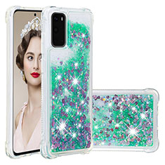 Coque Silicone Housse Etui Gel Bling-Bling S01 pour Samsung Galaxy S20 5G Vert