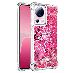Coque Silicone Housse Etui Gel Bling-Bling S01 pour Xiaomi Mi 13 Lite 5G Rose Rouge