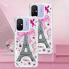 Coque Silicone Housse Etui Gel Bling-Bling S01 pour Xiaomi Poco C55 Or Rose