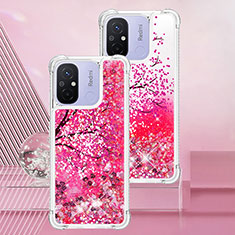 Coque Silicone Housse Etui Gel Bling-Bling S01 pour Xiaomi Poco C55 Rose Rouge