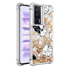 Coque Silicone Housse Etui Gel Bling-Bling S01 pour Xiaomi Poco F5 Pro 5G Or