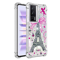 Coque Silicone Housse Etui Gel Bling-Bling S01 pour Xiaomi Poco F5 Pro 5G Or Rose