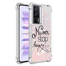 Coque Silicone Housse Etui Gel Bling-Bling S01 pour Xiaomi Poco F5 Pro 5G Rose