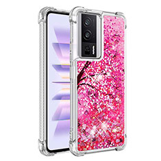 Coque Silicone Housse Etui Gel Bling-Bling S01 pour Xiaomi Poco F5 Pro 5G Rose Rouge