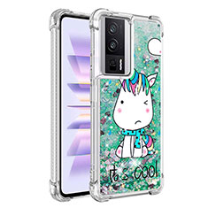 Coque Silicone Housse Etui Gel Bling-Bling S01 pour Xiaomi Poco F5 Pro 5G Vert