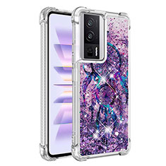 Coque Silicone Housse Etui Gel Bling-Bling S01 pour Xiaomi Poco F5 Pro 5G Violet