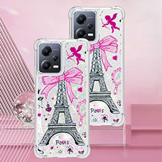 Coque Silicone Housse Etui Gel Bling-Bling S01 pour Xiaomi Redmi Note 12 5G Or Rose