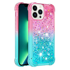 Coque Silicone Housse Etui Gel Bling-Bling S02 pour Apple iPhone 13 Pro Max Rose