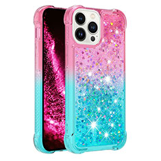 Coque Silicone Housse Etui Gel Bling-Bling S02 pour Apple iPhone 14 Pro Max Rose