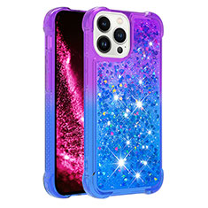Coque Silicone Housse Etui Gel Bling-Bling S02 pour Apple iPhone 14 Pro Violet