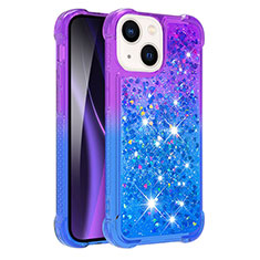 Coque Silicone Housse Etui Gel Bling-Bling S02 pour Apple iPhone 15 Plus Violet