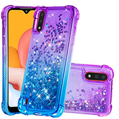 Coque Silicone Housse Etui Gel Bling-Bling S02 pour Samsung Galaxy A01 SM-A015 Violet