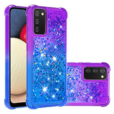 Coque Silicone Housse Etui Gel Bling-Bling S02 pour Samsung Galaxy A02s Violet