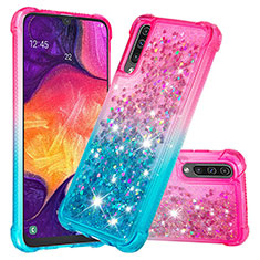 Coque Silicone Housse Etui Gel Bling-Bling S02 pour Samsung Galaxy A50 Rose