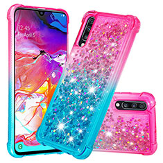 Coque Silicone Housse Etui Gel Bling-Bling S02 pour Samsung Galaxy A70 Rose