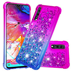 Coque Silicone Housse Etui Gel Bling-Bling S02 pour Samsung Galaxy A70 Violet