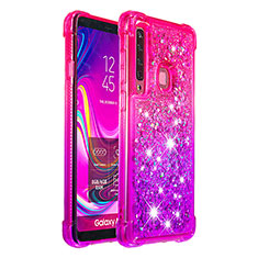 Coque Silicone Housse Etui Gel Bling-Bling S02 pour Samsung Galaxy A9 Star Pro Rose Rouge