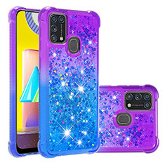 Coque Silicone Housse Etui Gel Bling-Bling S02 pour Samsung Galaxy M31 Prime Edition Violet