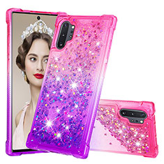 Coque Silicone Housse Etui Gel Bling-Bling S02 pour Samsung Galaxy Note 10 Plus 5G Rose Rouge