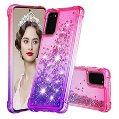 Coque Silicone Housse Etui Gel Bling-Bling S02 pour Samsung Galaxy S20 5G Rose Rouge