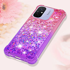 Coque Silicone Housse Etui Gel Bling-Bling S02 pour Xiaomi Poco C55 Rose Rouge