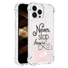 Coque Silicone Housse Etui Gel Bling-Bling S03 pour Apple iPhone 13 Pro Rose