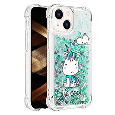 Coque Silicone Housse Etui Gel Bling-Bling S03 pour Apple iPhone 13 Vert