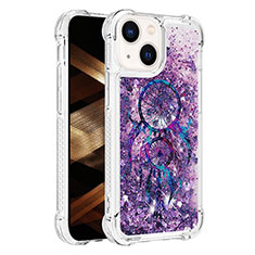 Coque Silicone Housse Etui Gel Bling-Bling S03 pour Apple iPhone 15 Violet