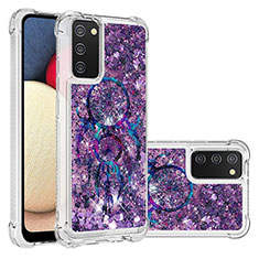 Coque Silicone Housse Etui Gel Bling-Bling S03 pour Samsung Galaxy A02s Violet