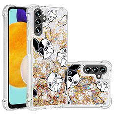 Coque Silicone Housse Etui Gel Bling-Bling S03 pour Samsung Galaxy A04s Or