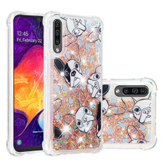 Coque Silicone Housse Etui Gel Bling-Bling S03 pour Samsung Galaxy A30S Or
