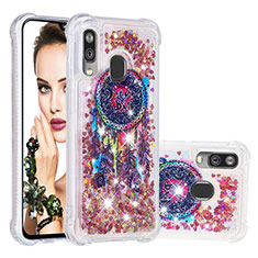Coque Silicone Housse Etui Gel Bling-Bling S03 pour Samsung Galaxy A40 Violet