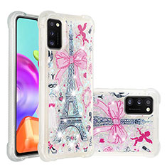 Coque Silicone Housse Etui Gel Bling-Bling S03 pour Samsung Galaxy A41 Rose