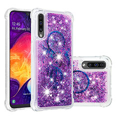 Coque Silicone Housse Etui Gel Bling-Bling S03 pour Samsung Galaxy A50 Violet
