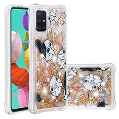 Coque Silicone Housse Etui Gel Bling-Bling S03 pour Samsung Galaxy A51 4G Or