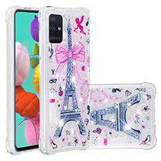 Coque Silicone Housse Etui Gel Bling-Bling S03 pour Samsung Galaxy A51 4G Rose