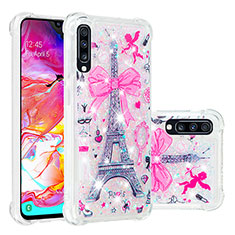 Coque Silicone Housse Etui Gel Bling-Bling S03 pour Samsung Galaxy A70 Rose