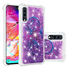 Coque Silicone Housse Etui Gel Bling-Bling S03 pour Samsung Galaxy A70 Violet