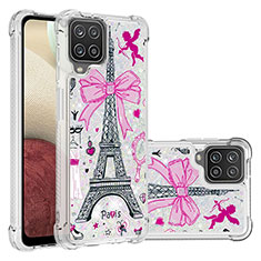 Coque Silicone Housse Etui Gel Bling-Bling S03 pour Samsung Galaxy F12 Rose