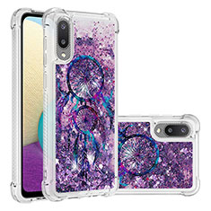 Coque Silicone Housse Etui Gel Bling-Bling S03 pour Samsung Galaxy M02 Violet