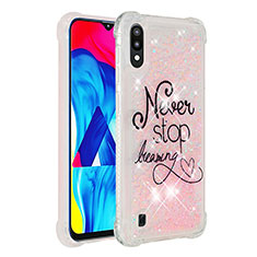 Coque Silicone Housse Etui Gel Bling-Bling S03 pour Samsung Galaxy M10 Rose